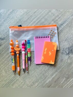 NEW📚 Homemade Crafted Beaded Pens Stationery Set OS